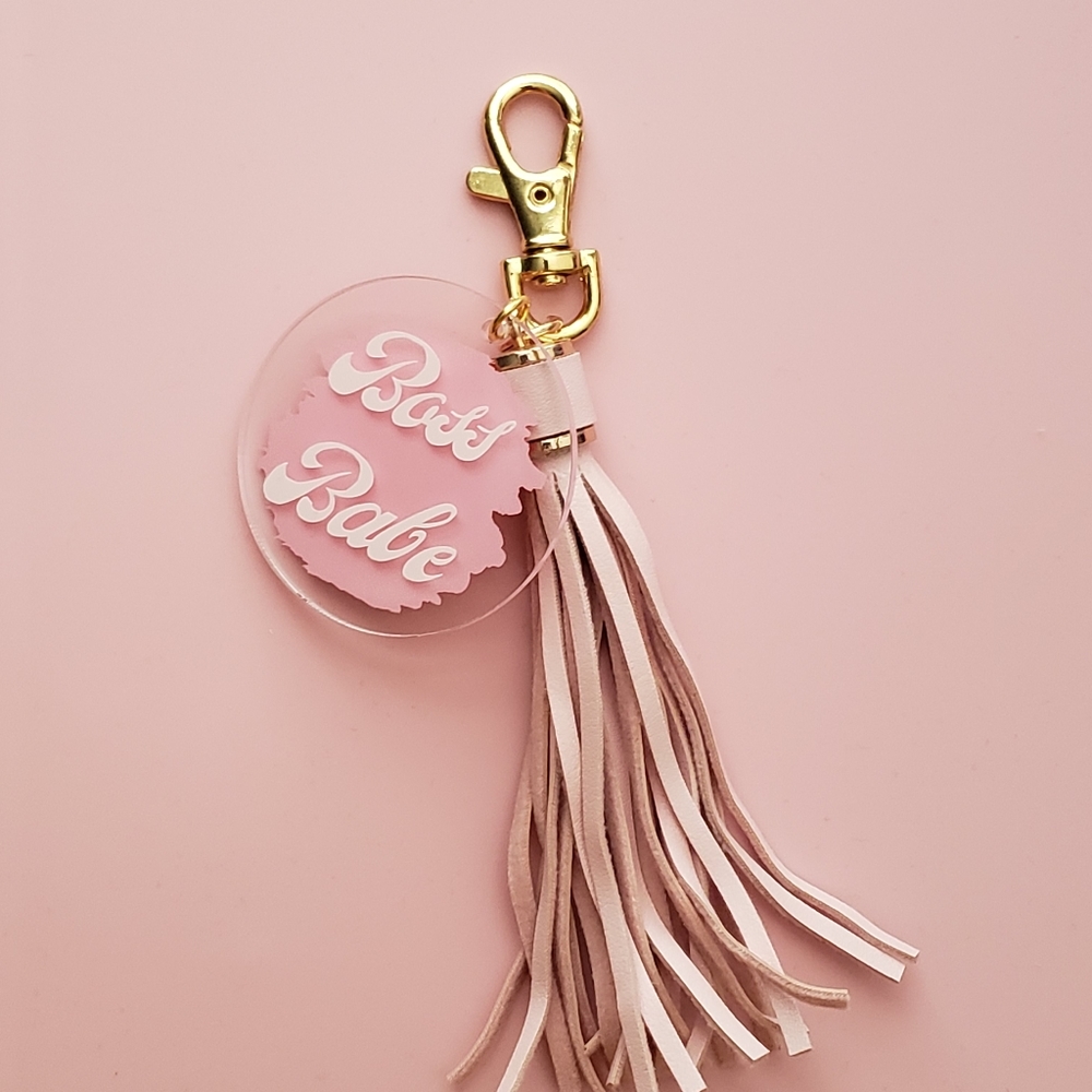 Boss Babe Acrylic Keychain w/tassle SHIPS FREE!